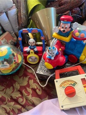 Disney Blue and Red Mickey Mouse Train & Vehicle Playset